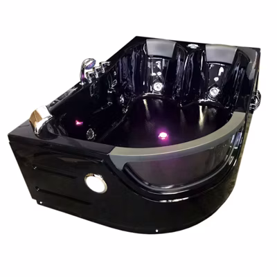 Baignoire Balnèo hydromassage noir 120 x 180 cm 8 jets  Bluebell