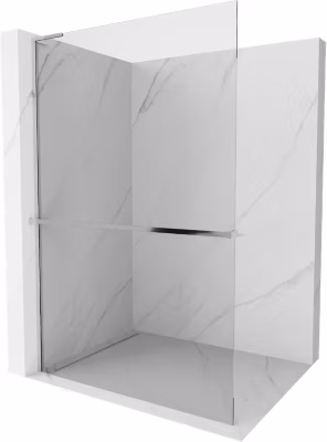 Mexen Kioto+ L paroi de douche avec étagère Walk-in 50 x 200 cm, transparent, chrome – 800-050-123-01-00