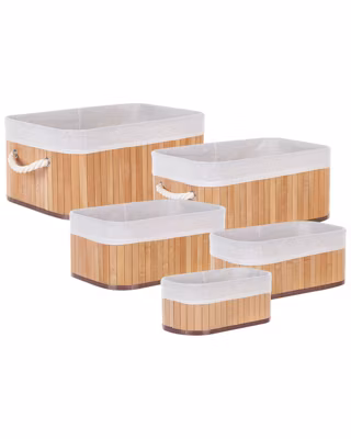 Lot de 5 paniers TALPE Bambou Marron clair