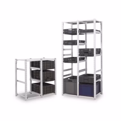 Porte-Bacs Norme Europe kit suivant H. 2000 mm pour bacs 400 x 300 mm