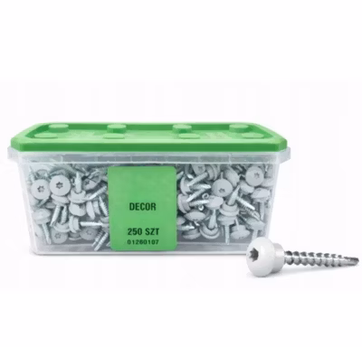Vis autoperceuses toiture ESSVE EPDM pour bois TX25 RAL 9010 Blanc pur 4,8 x 35 mm 250 pièces