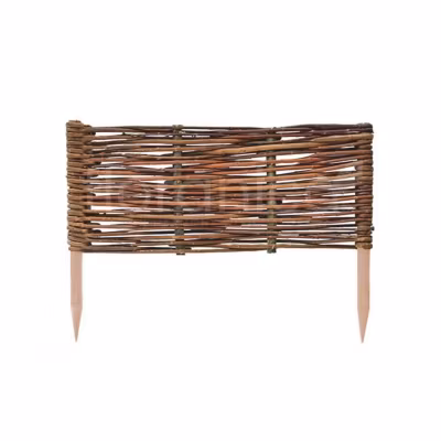 Floranica Bordure de jardin en osier 1 psc Hauteur: 10 cm x 50 cm Clôture en osier clôture de jardin bordure de parterre bois