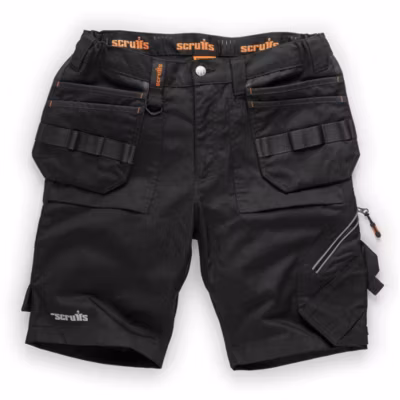 Short Trade Flex Noir Femme Taille 46 – Poches-Étuis – Confort et Praticité – Scruffs