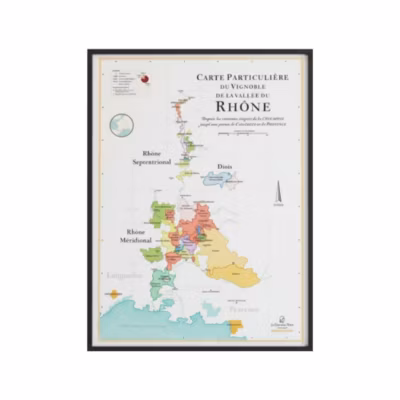 Affiche 50×70 cm – La Carte des Vins du Rhône – LA CARTE DES VINS SVP