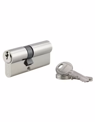 Cylindre de serrure double entrée HG5 UNIKEY (achetez-en plusieurs, ouvrez avec la même clé), 30x40mm, 3 clés, nickel – THIRARD