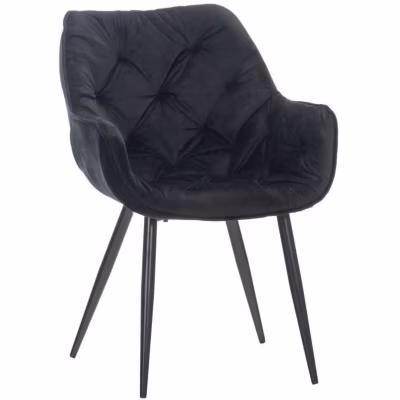 -CLP-Chaise de salle à manger Tanna en Velours avec Piètement en Métal noir-Array