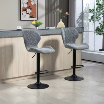 Chaise hauteur d assise 60-81 cm assise rembourree dossier courbe structure metal 360 tournante gris fonce