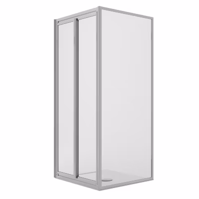 Cabine de Douche Angulaire 70x70CM H198 Verre Transparent Fixe+Saloon 2 Pivotantes 70 mod. West