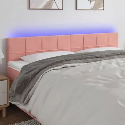 vidaXL Tête de Lit à LED Meuble de Chambre à Coucher Accessoire de Lit Double Tête de Cadre de Lit Intérieur Rose 3121671