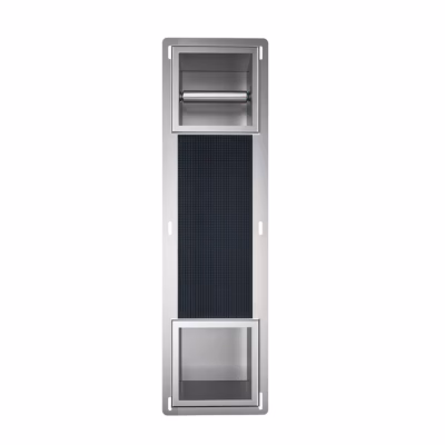 Niche murale encastrée Support de papier toilette WALL BOX PAPER 2 Argent, avec rangement de papier toilette
