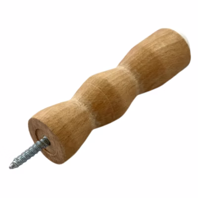 Butoir mural en bois hêtre. Diamètre 29mm et longueur 130mm. Bouchon amortisseur en élastomère blanc. MADE IN FRANCE