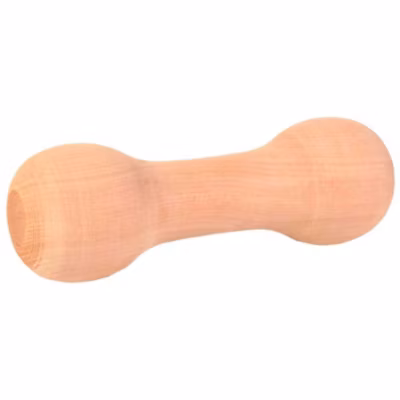 Haltère de traction en bois ronde 125 g pour chien
