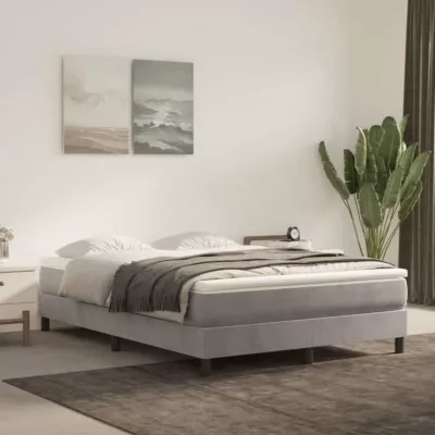 347788 vidaXL Matelas de lit à ressorts ensachés Gris clair 140x190x20 cm