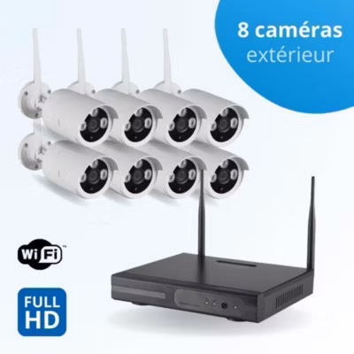 Kit vidéo-surveillance wifi 8 caméras full-hd+ (3mp) 2304×1296 – extérieur