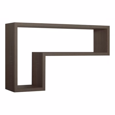Étagère murale, meuble de salle de bain, étagère murale, étagère fixée au mur, noyer, 61x37x15,5 cm – Lettre