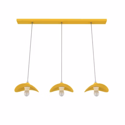 LUMICOM – PIUMA Suspension, 3XE27, max 42W, métal, jaune, 25x20cm