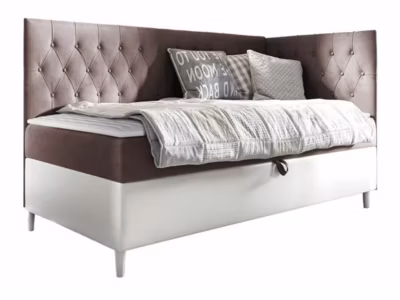 Lit continental Baltimore 167, Unique, Pourpre, Faux cuir, Disponible