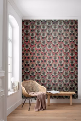 Papier peint panoramique sur intissée de Komar – Paon Rouge – Taille: 200 x 280 cm