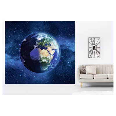 Papier peint intissé PLANETE TERRE 300 x 270 cm (LxH) – Tapisserie murale panoramique XXL, Made in France par Scenolia