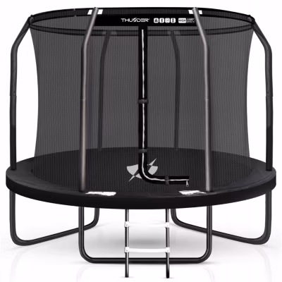 Trampoline de jardin THUNDER 8ft 244 cm pour enfants avec filet de sécurité intérieur et échelle 1 pièce.