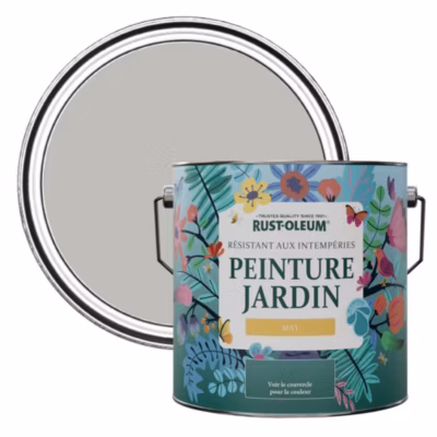 Peinture Grise pour Jardin et terrasse, Finition Mate – RUST-OLEUM – Silex 2,5 L