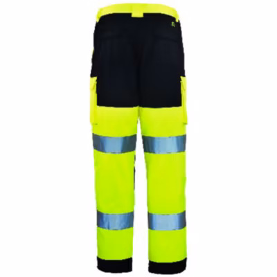 Pantalon de travail homme à haute visibilité multipoches PATROL hi-viz jaune/marine TXS – COVERGUARD – 7PAJPXS