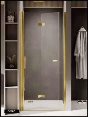 Porte de Douche Italienne Pliante – 70 x 195 – GAUCHE – OR LÉGER – NEW SOLEO