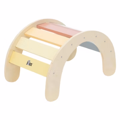 Arche d&rsquo;escalade d&rsquo;enfants bois arc bascule motricité jouet colorée Montessori