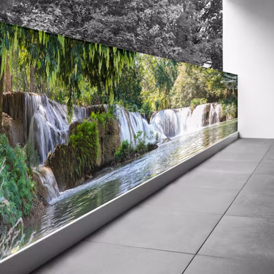Brise vue Trompe l&rsquo;oeil – 100×325 cm – Cascades 3617689696249