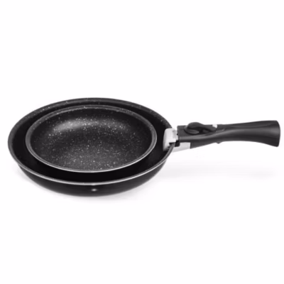 Poêle Granite GRANDE COMBI Ensemble 20 et 26 cm Avec Manche Détachable Pour Cuisine Moderne et Pratique