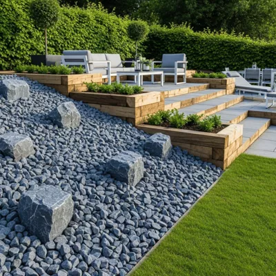 Roche Gris bleu pour gabion et aménagement (80/150 mm)-Big bag 1T – Gris bleu