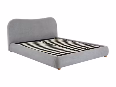 Lit coffre 140 x 190 cm – Tissu – Gris clair – VANARI