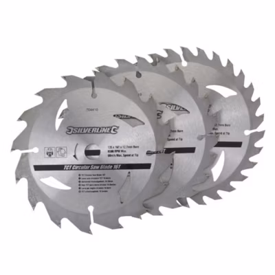 Lot de 3 Lames de Scie Circulaire TCT 135 x 12,7 mm – 16, 24 et 30 Dents – Précision et Performance – Silverline