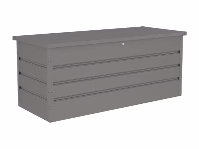 Coffre de rangement de jardin en acier galvanisé gris – 750L – TOMASO