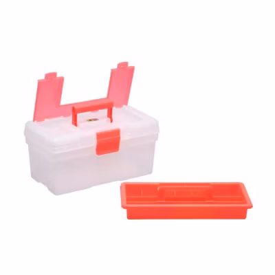 Mallette à Outils Transparente Colorée Allit – Rouge