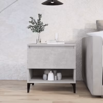 819556 vidaXL Table d&rsquo;appoint Gris béton 50x46x50 cm Bois d&rsquo;ingénierie