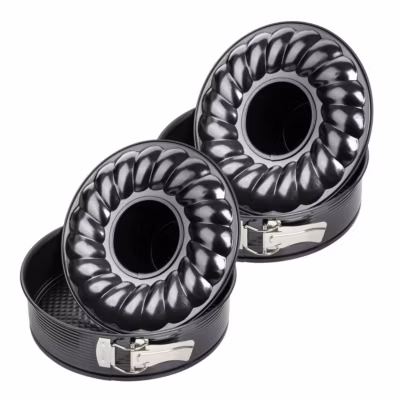 Lot de 2 moules à gâteaux 24/24 cm en acier Black metallic Black mettallic Zenker  Black mettallic