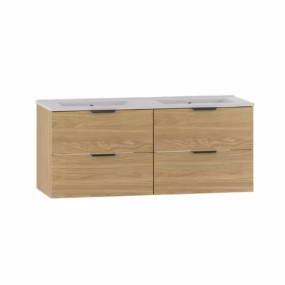 Meuble double vasque encastree 120cm Astrid Bois
