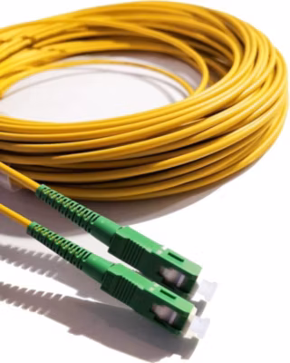 Elfcam – Fibre Optique SC/APC-SC/APC 2m (Jaune), 9/125um Monomode, Haute Perf., Compatible Livebox, SFR, Bbox, Mobistar