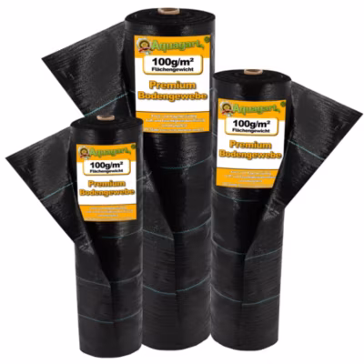 192 m² tissu de sol, film anti-mauvaises herbes,100 g, 1 m de large, noir Aquagart