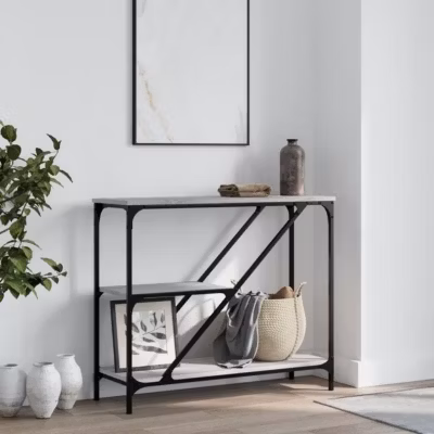 vidaXL Table console sonoma gris 88,5x30x75 cm bois d&rsquo;ingénierie 835482