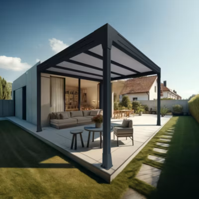 Carport HAPESIRE Isotoit îlot 6,26×3,50m (Gris anthracite)