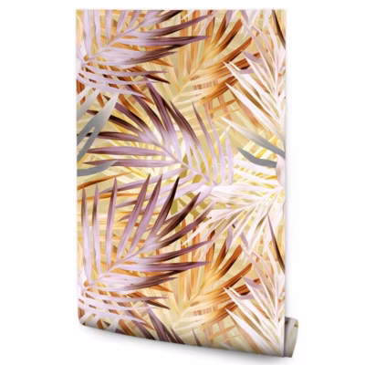 Papier Peint Intissé Pour La Chambre FEUILLES Exotiques Plantes Tropicales