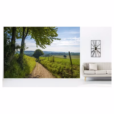 Papier peint intissé SENTIER 400 x 270 cm (LxH) – Tapisserie murale panoramique XXL, Made in France par Scenolia