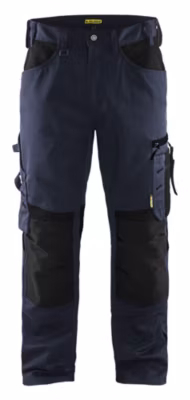 Pantalon artisan Blaklader Marine foncé/Noir – poches renforcées CORDURA et genouillères stretch