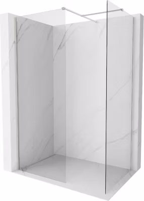 Mexen Kioto-X Paroi de douche Walk-in 90 x 90 cm, transparent 10 mm, nickel brossé – 800-090-202-97-00-090-X