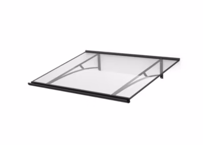 ARCTOM Auvent Kamios 120×83,5, couleur anthracite RAL7016, plaque incolore PMMA