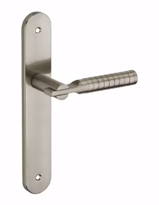 Ensemble de poignées pour porte intérieure Diane sans trou, carré 7mm, entr&rsquo;axes 195mm, nickelé brossé – THIRARD