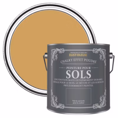 Peinture Mate Jaune pour Sols en bois ou béton Chalky – RUST-OLEUM – Dijon 2,5 L