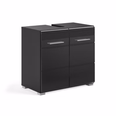 Meuble sous vasque  Noir laqué  KLEANKIN